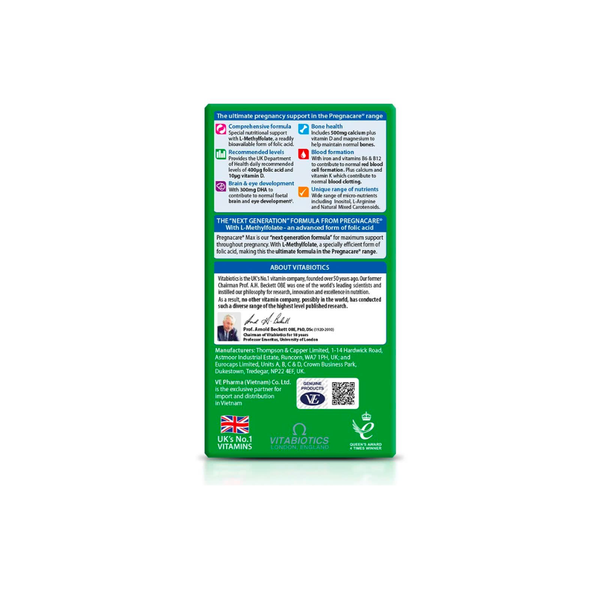 Vitabiotics Pregnacare Max 84 Viên – Dinh Dưỡng Toàn Diện Cho Mẹ Bầu & Thai Nhi