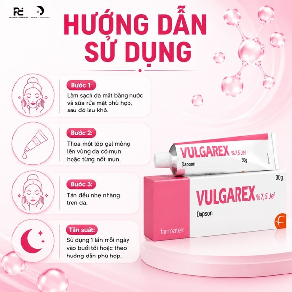 Vulgarex 7.5% Dapsone Jel 30g: Giải Pháp Tiên Tiến Cho Mụn Trứng Cá, Mụn Viêm Và Mụn Nội Tiết
