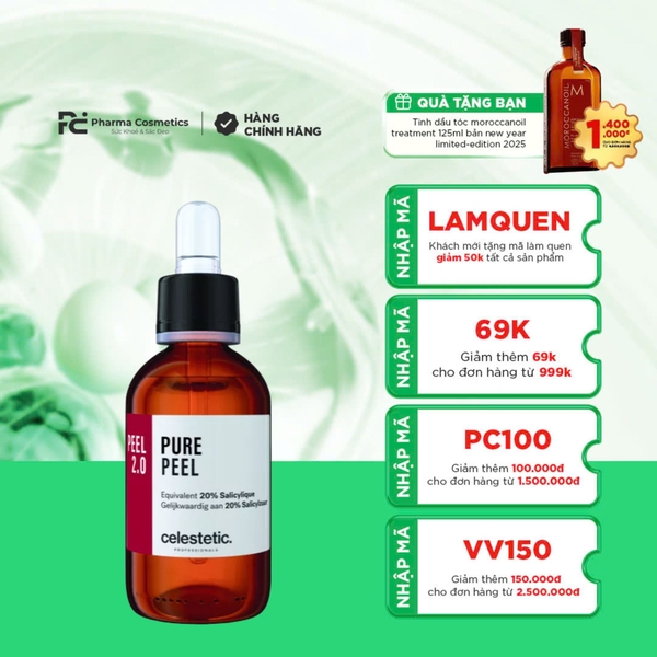 CELESTETIC PURE PEEL: Peel Da Trị Mụn & Se Khít Lỗ Chân Lông - Giải Pháp Cho Da Dầu & Khuyết Điểm