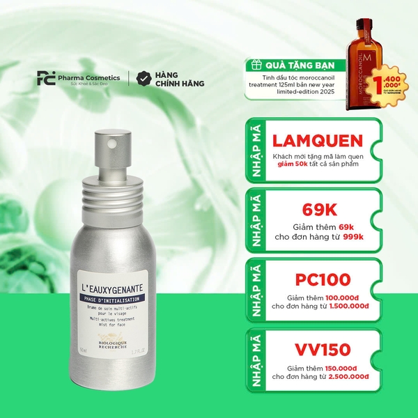 BIOLOGIQUE RECHERCHE L'EAUXYGÉNATE / XỊT DƯỠNG ẨM CHỨA PHỨC HỢP "CHỐNG Ô NHIỄM" OXY HÓA 50ml