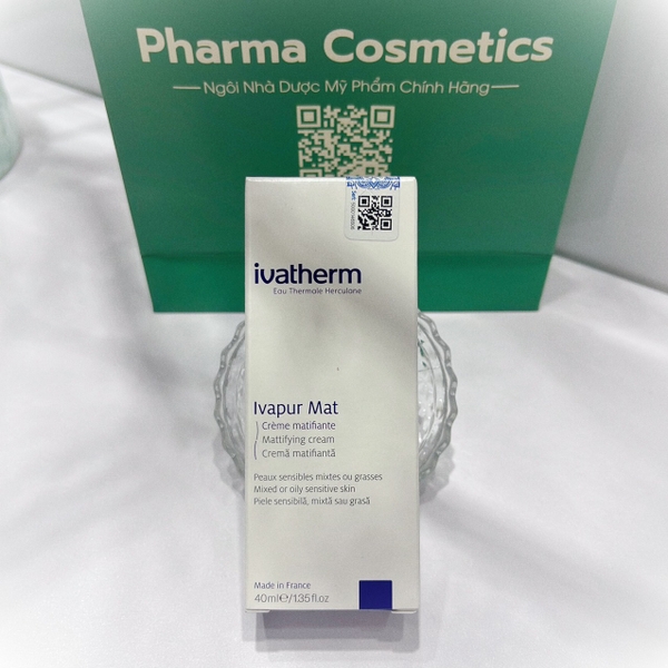 IVATHERM IVAPUR MAT MATTIFYING CREAM: Kem Dưỡng Kiềm Dầu, Dưỡng Ẩm & Làm Dịu Cho Da Dầu Nhạy Cảm