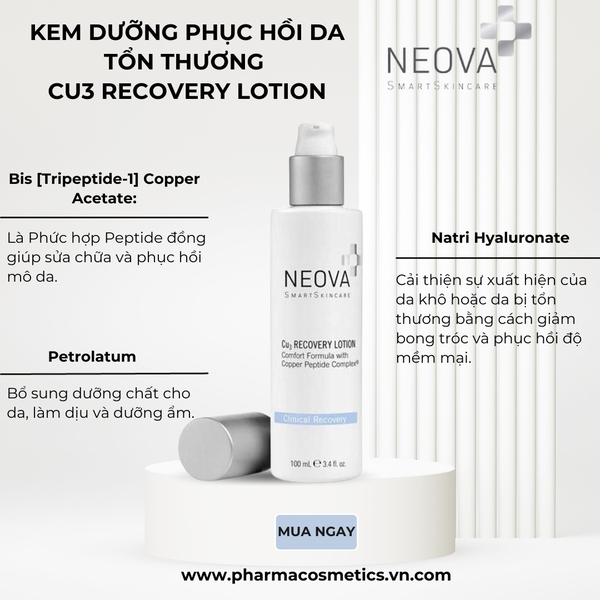 NEOVA CU3 RECOVERY LOTION / SỮA DƯỠNG PHỤC HỒI DA TỔN THƯƠNG