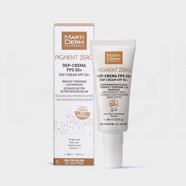 MARTIDERM PIGMENT ZERO DSP SPF50+ CREAM KEM ĐIỀU TRỊ BAN NGÀY CHỐNG NẮNG LÀM SÁNG DA, MỜ SẮC TỐ, DUY TRÌ SAU HYDROQUINONE
