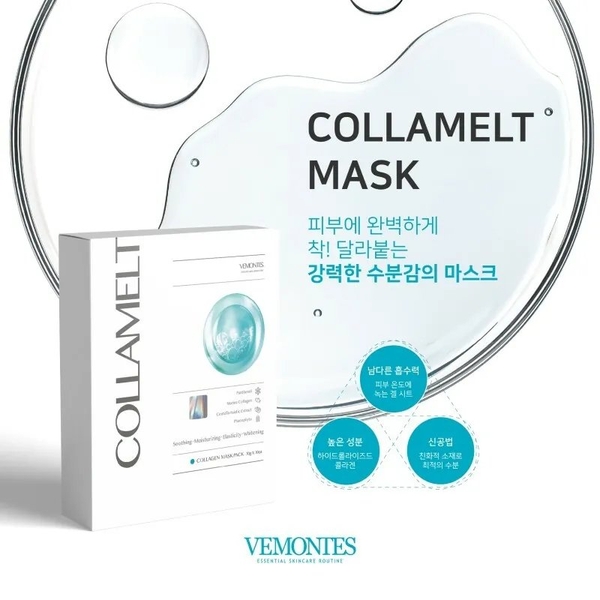 Vemontes Collamelt Mask – Mặt Nạ Hydrogel Cao Cấp Hỗ Trợ Dưỡng Ẩm Sâu Và Tăng Độ Đàn Hồi Cho Da