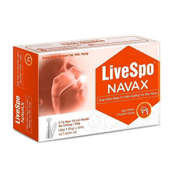 LiveSpo NAVAX Đỏ – Bào Tử Lợi Khuẩn Chuyên Dụng Vệ Sinh Tai Mũi Họng & Giảm Viêm Hô Hấp