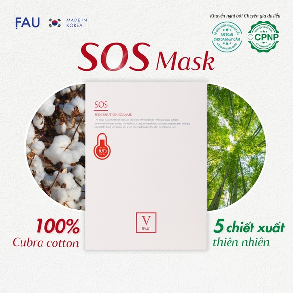 FAU Skin Solution SOS Mask – Mặt Nạ Lạnh Làm Dịu Da, Cấp Ẩm Chuyên Sâu Và Hỗ Trợ Phục Hồi Làn Da Nhạy Cảm