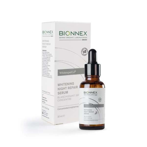 BIONNEX WHITENING NIGHT REPAIR SERUM / TINH CHẤT DƯỠNG BAN ĐÊM TRỊ NÁM VÀ ĐIỀU TRỊ RỐI LOẠN SẮC TỐ DA