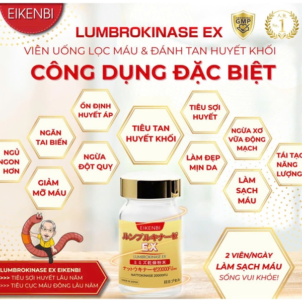 SET QUÀ SỨC KHOẺ TIM MẠCH TẶNG MẸ- EIKENBI LUMBROKINASE EX SKILL