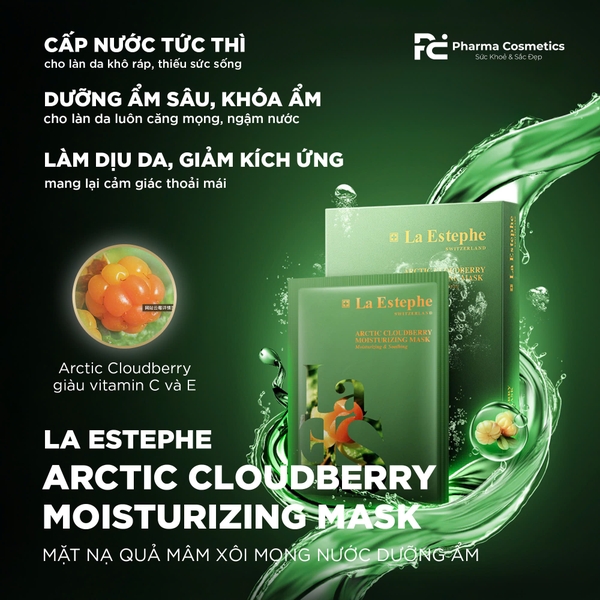 LA ESTEPHE ARCTIC CLOUDBERRY MOISTURIZING MASK / MẶT NẠ QUẢ MÂM XÔI MỌNG NƯỚC DƯỠNG ẨM