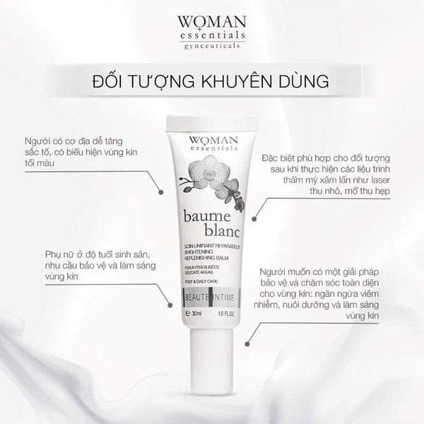 WOMAN ESSENTIALS BAUME BLANC / KEM LỤA TRẮNG SÁNG VÀ NUÔI DƯỠNG VÙNG KÍN