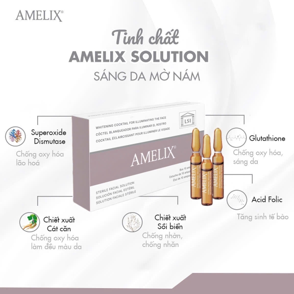 AMELIX SOLUTION / TINH CHẤT SÁNG DA MỜ NÁM