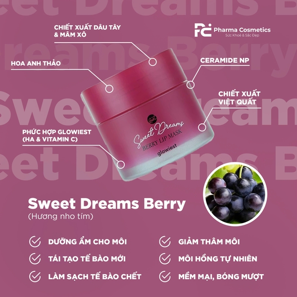 SWEET DREAMS BERRY / KEM DƯỠNG Ủ MÔI ( HƯƠNG NHO TÍM) 