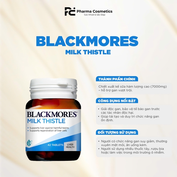BLACKMORES Milk Thistle Viên uống giải độc, bảo vệ & tăng chức năng gan