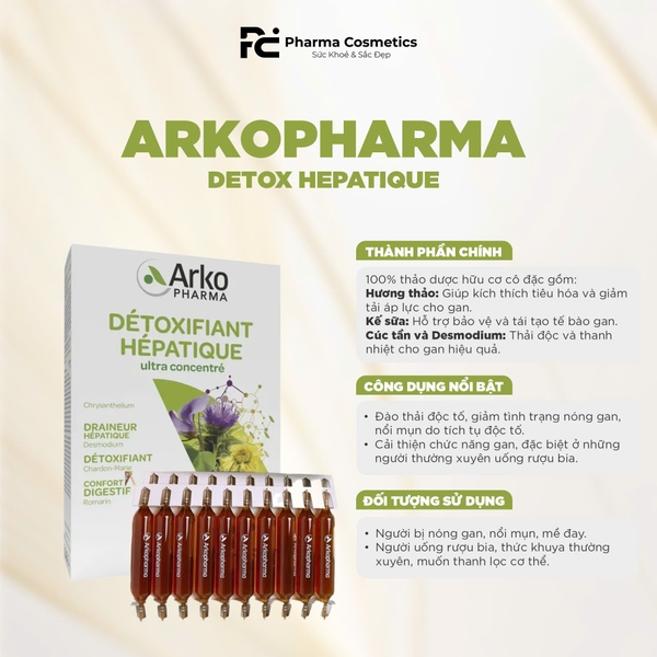 Arkofluides® Détoxifiant Hépatique – Nước Uống Thải Độc Gan Thảo Dược 100% Từ Pháp