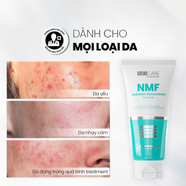MDCARE NMF HYDRATION CONCENTRATE FACIAL GEL / GEL KIỂM SOÁT DẦU, TÁI TẠO VÀ PHỤC HỒI HÀNG RÀO BẢO VỆ DA  