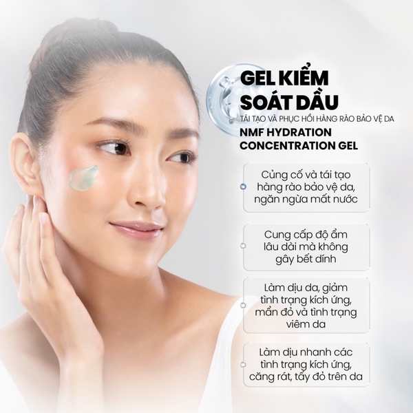 MDCARE NMF HYDRATION CONCENTRATE FACIAL GEL / GEL KIỂM SOÁT DẦU, TÁI TẠO VÀ PHỤC HỒI HÀNG RÀO BẢO VỆ DA  