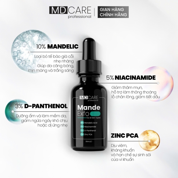 MDCARE MANDE EXFO / TẨY TẾ BÀO CHẾT CĂNG BÓNG, CẤP ẨM VÀ LÀM SÁNG DA 