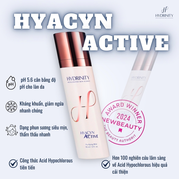 HYDRINITY HYACYN ACTIVE MIST / XỊT PHỤC HỒI & KHÁNG KHUẨN LÀM DỊU DA SAU TREATMENT 