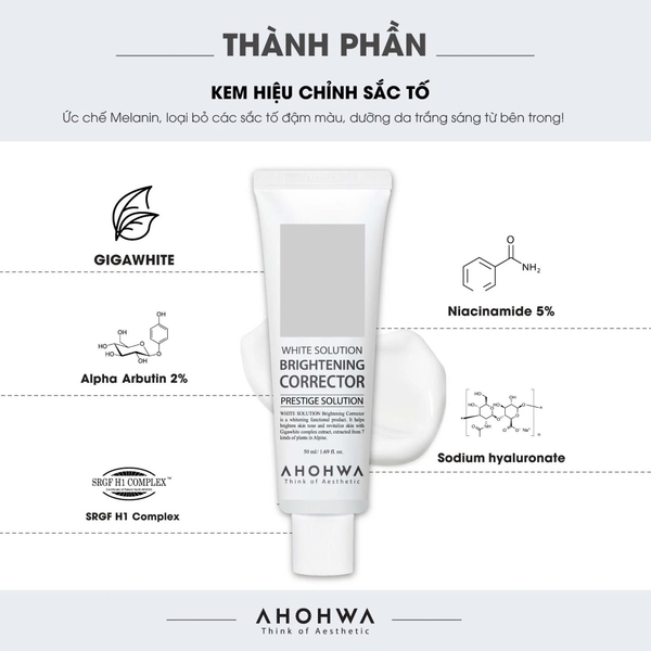 AHOHWA BRIGHTENING CORRECTOR / KEM DƯỠNG TRẮNG DA MỜ THÂM GIẢM NÁM 