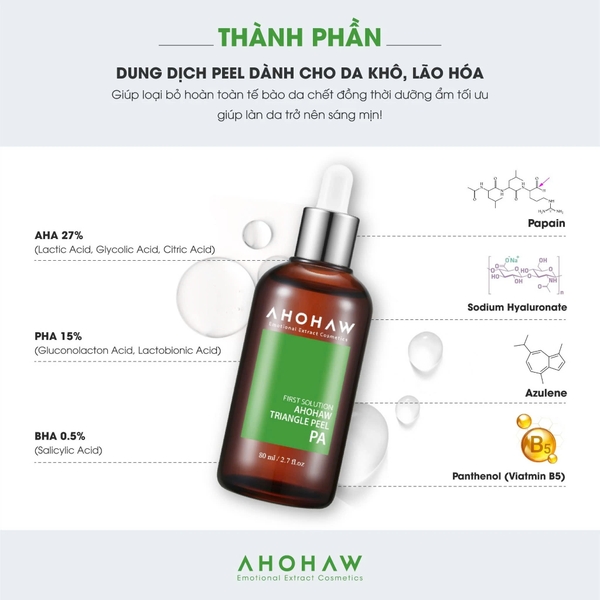 AHOHWA TRIANGLE PEEL PA / PEEL DÀNH CHO DA KHÔ, LÃO HOÁ, SẠM NÁM 