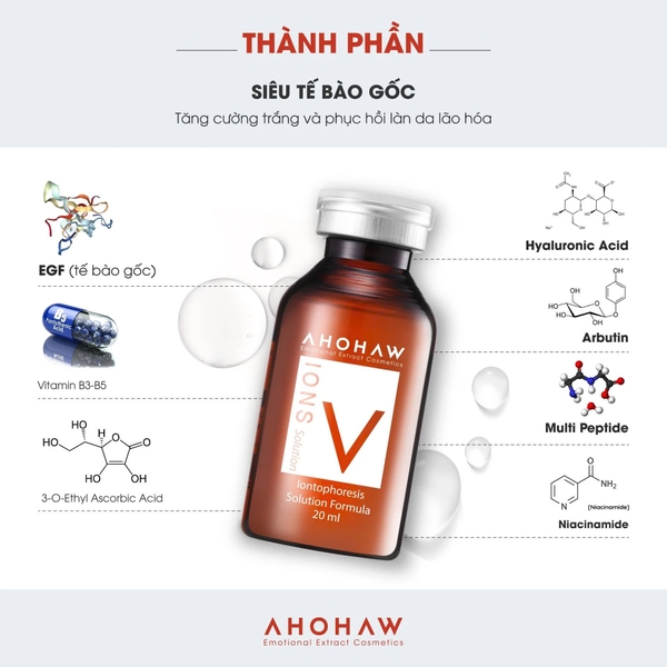 AHOHWA IONS V SOLUTION / TẾ BÀO GỐC THỰC VẬT PHỤC HỒI DA MỤN, DA NHẠY CẢM 