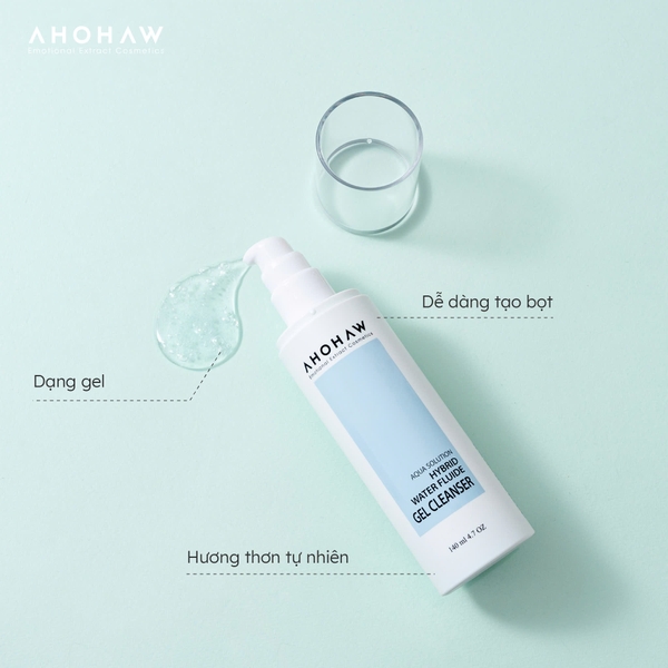 AHOHAW HYBIRD WATER FLUIDE GEL CLEANSER / SỮA RỬA MẶT DẠNG GEL DÀNH CHO MỌI LOẠI DA 