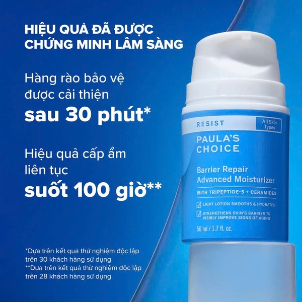 Paula’s Choice Resist Barrier Repair Advanced Moisturizer: Kem Dưỡng Ẩm Tái Tạo Hàng Rào Da, Giảm Nếp Nhăn & Săn Chắc