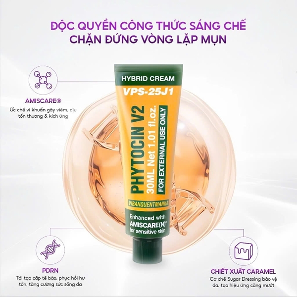 VQM Phytocin V2 : Kem Dưỡng Ẩm & Phục Hồi Da Chuyên Sâu, Cải Thiện Mụn & Kích Ứng