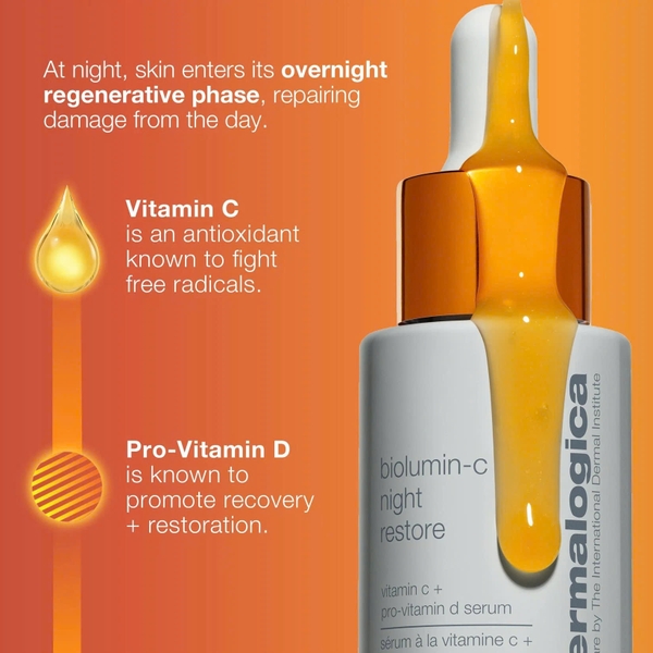 DERMALOGICA BIOLUMIN-C NIGHT RESTORE SERUM: Tái Sinh Làn Da Qua Đêm - Khôi Phục Rạng Rỡ, Ẩm Mượt