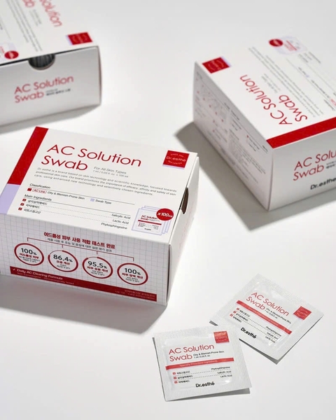 DR.ESTHE AC SOLUTION SWAB: Dung Dịch Đặc Trị Mụn, Kháng Khuẩn & Kiểm Soát Dầu Nhờn