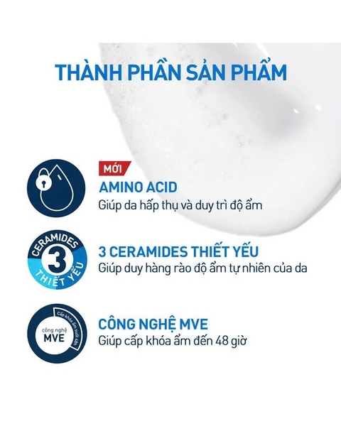 CERAVE HYDRATING CREAM-TO-FOAM CLEANSER: Sữa Rửa Mặt Tẩy Trang 2-trong-1 Dịu Nhẹ, Dành Cho Da Thường Đến Da Khô