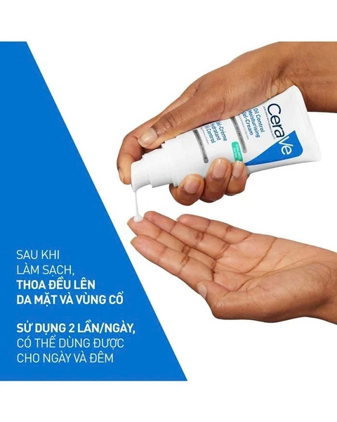 CeraVe Oil Control Moisturizing Gel-Cream: Kem Dưỡng Ẩm Kiểm Soát Dầu, Phục Hồi Hàng Rào Da Dành Cho Da Dầu Mụn