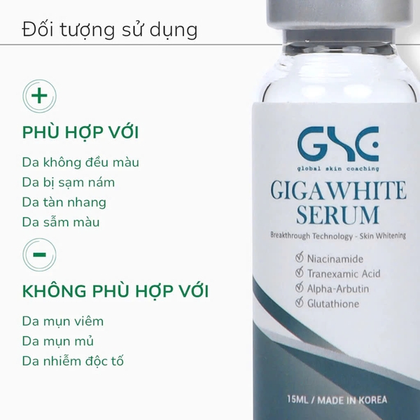 GSC GIGA WHITE SERUM: Tinh Chất Dưỡng Trắng & Giảm Nám - Cho Làn Da Sáng Khỏe Rạng Ngời