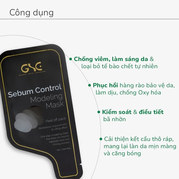 GSC SEBUM CONTROL MODELING MASK: Mặt Nạ Kiềm Dầu & Giảm Mụn, Se Khít Lỗ Chân Lông
