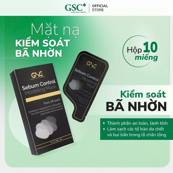 GSC SEBUM CONTROL MODELING MASK: Mặt Nạ Kiềm Dầu & Giảm Mụn, Se Khít Lỗ Chân Lông