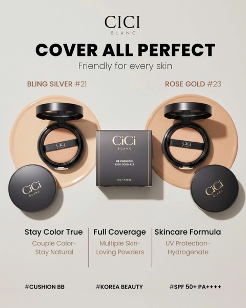 CICI BLANC CUSHION: Phấn Nước 3 Trong 1 - Trang Điểm, Dưỡng Da & Phục Hồi Chuyên Sâu