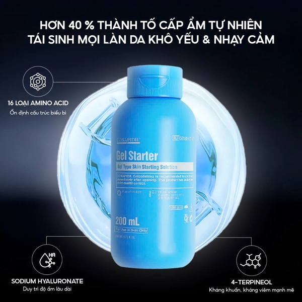 CONAPIDIL GEL STARTER: Tinh Chất Dưỡng Sơ Cấp - Cân Bằng, Làm Dịu & Phục Hồi Da Nhạy Cảm