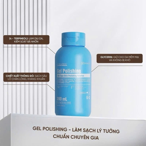 CONAPIDIL GEL POLISHING: Sữa Rửa Mặt Sạch Sâu & Cân Bằng Dầu Nước Cho Da Dầu, Nhạy Cảm