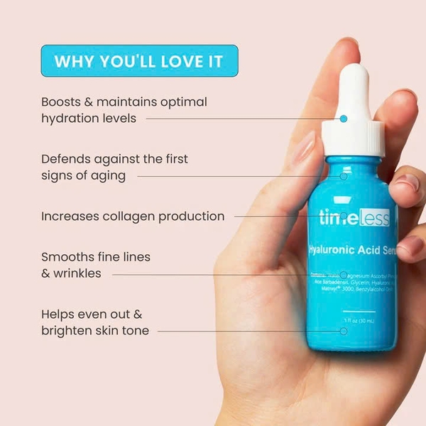 TIMELESS HYALURONIC ACID + VITAMIN C SERUM: Tinh Chất Căng Bóng, Chống Lão Hóa & Dưỡng Sáng Toàn Diện