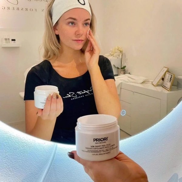 PRIORI LCA SMART PEEL PADS: Miếng Tẩy Da Chết Chuyên Nghiệp - Mờ Thâm, Giảm Mụn & Se Khít Lỗ Chân Lông