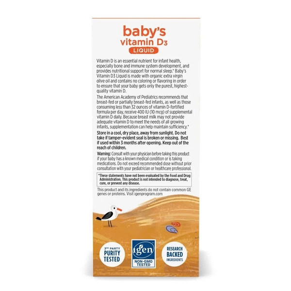 Nordic Naturals Baby's Vitamin D3 Liquid – Bổ Sung D3 Tinh Khiết Cho Bé Phát Triển Cao Khỏe