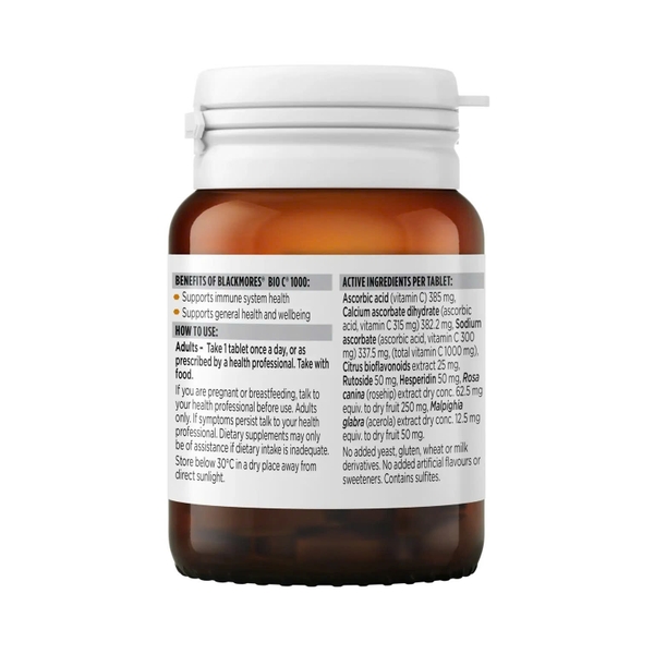 Blackmores Bio C® 1000 – Viên Uống Vitamin C Nồng Độ Cao Tăng Cường Đề Kháng