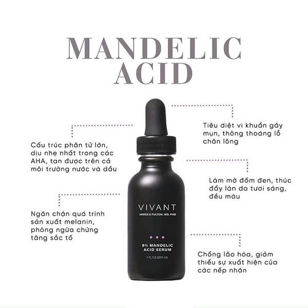 Vivant 8% Mandelic Acid Serum – Giải Pháp Tẩy Tế Bào Chết Dịu Nhẹ Cho Làn Da Sáng Mịn