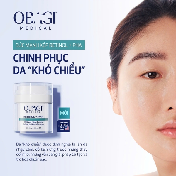 Obagi Medical Retinol + PHA Refining Night Cream: Kem Dưỡng Tái Tạo Da Chuyên Sâu, Làm Mịn Và Đều Màu Da Ban Đêm