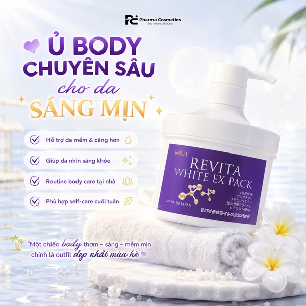 Revita White EX Pack – Kem Ủ Dưỡng Sáng Da Toàn Thân & Hỗ Trợ Nuôi Dưỡng Da Mịn Màng
