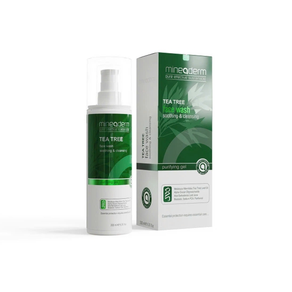 Mineaderm TeaTree Face Wash 200ml – Gel Rửa Mặt Tràm Trà Dịu Nhẹ, Kiểm Soát Nhờn Và Ngăn Ngừa Mụn
