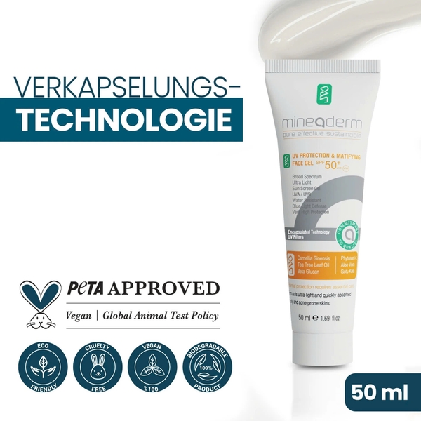 Mineaderm UV Protection & Matifying Face Gel SPF 50+ – Gel Chống Nắng Kiềm Dầu, Bảo Vệ Da Và Ngăn Ngừa Đốm Sắc Tố