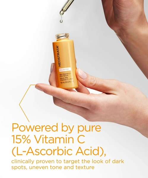 NEOSTRATA 15% Vitamin C + PHA Serum – Tinh Chất Dưỡng Sáng Da, Khôi Phục Nền Da Mịn Màng Và Làm Mờ Đốm Nâu Khuyết Điểm