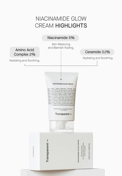 Transparent Niacinamide Glow Cream – Kem Dưỡng Dạng Gel Cấp Ẩm, Làm Đều Màu Da Và Tăng Cường Độ Rạng Rỡ