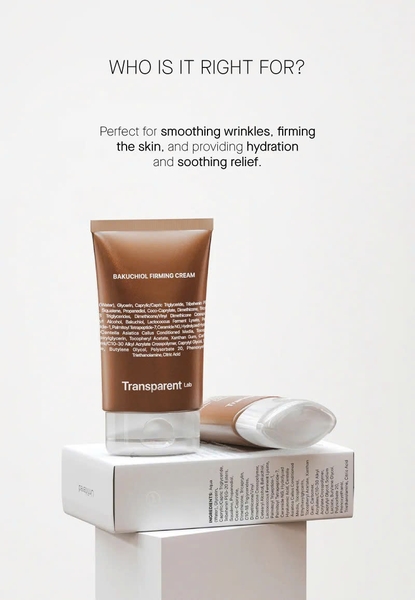 Transparent Lab Bakuchiol Firming Cream – Kem Dưỡng Săn Chắc Da, Hỗ Trợ Làm Mờ Nếp Nhăn Và Mang Lại Diện Mạo Tươi Trẻ